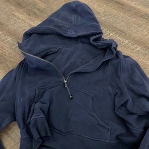 Navy blue cropped scuba half zip